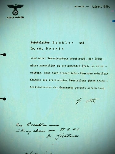 This document, dated 1 September 1939, represents a direct authorization from the highest political 