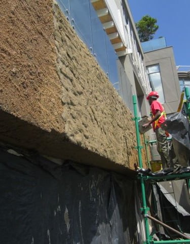 Specialized waterproofing plaster application on multiple story building, Sandhurst Towers, Sandton