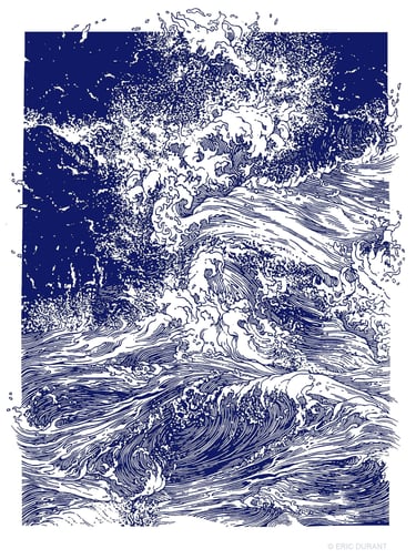 Linogravure sur papier 48 × 64 cm - © Eric Durant