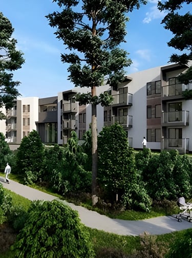 Back view of Lifestyle Enclave which is a residential building under Plexus Development Group