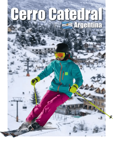 a person skiing down a hill with a skiier at Cerro Catedral Bariloche