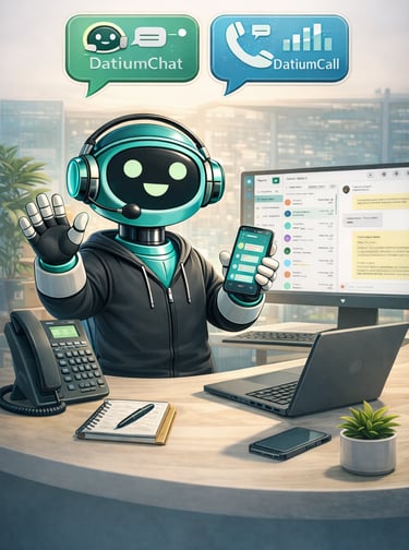 Herramientas de Datium360 para unificar WhatsApp con IA y telefonía