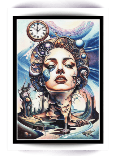 Finished coloring page paradise Bird Booklets in Surreal style 