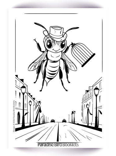 Cute freebie coloring page of a bee