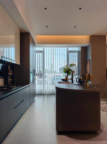 Custom cabinet layout designed for premium contemporary residential interiors.