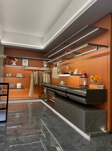  A rich wood-tone wardrobe design 