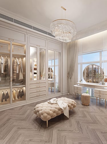 custom storage layouts, and tailored proportions for villas and upscale interiors.