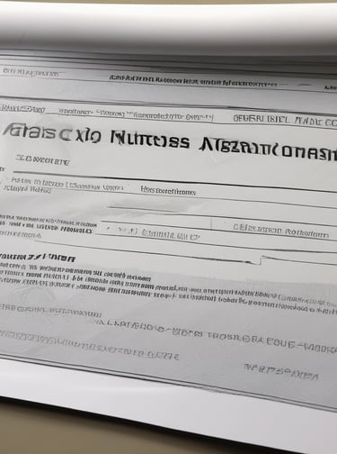 Close-up of hands filling out vehicle import paperwork with a car visible through the window.