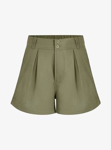 army green high waist shorts