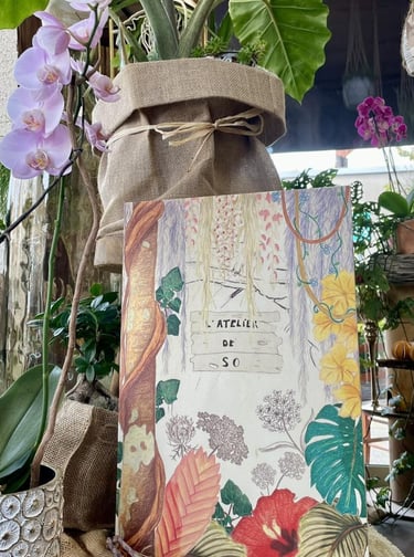 illustration crayon de couleur pour une fleuriste