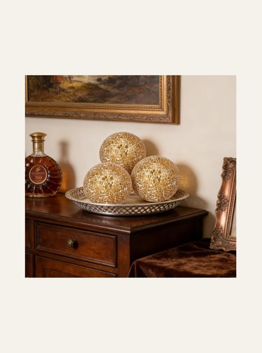 3 Pcs Brown Decorative Glass Balls for Bowls 