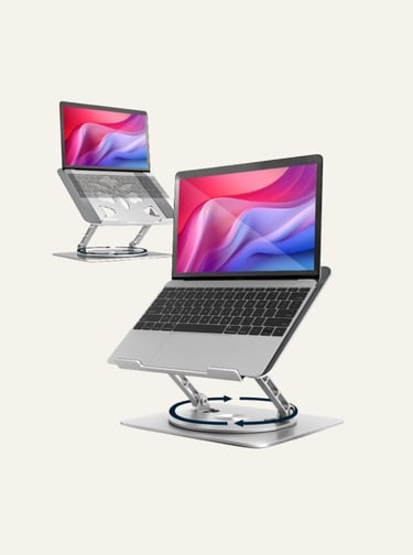 Aoviho 360° Rotating Laptop Stand for Desk Silver