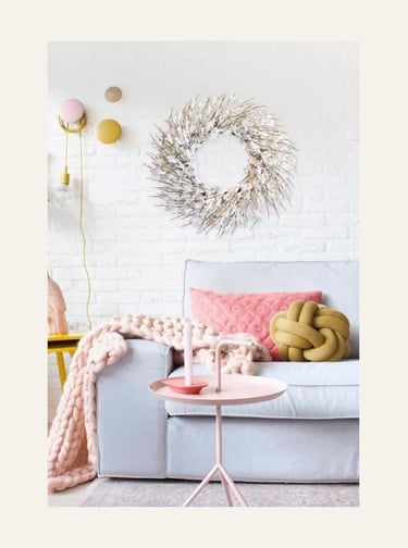 Bibelot 22inch Artificial Forsythia Flower Wreath White