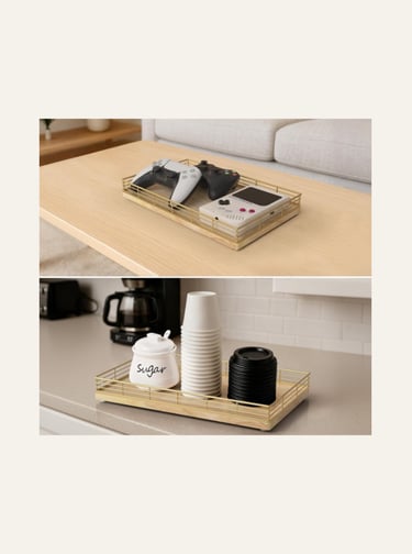 Focusonit Store 13by8 Oak Decorative Wooden Tray Natural Color  