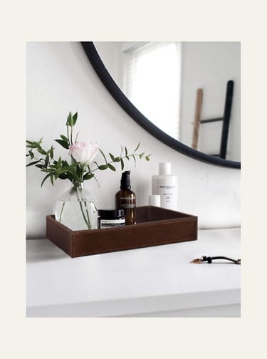 HofferRuffer Decorative Vanity Tray 10x8 Brown 