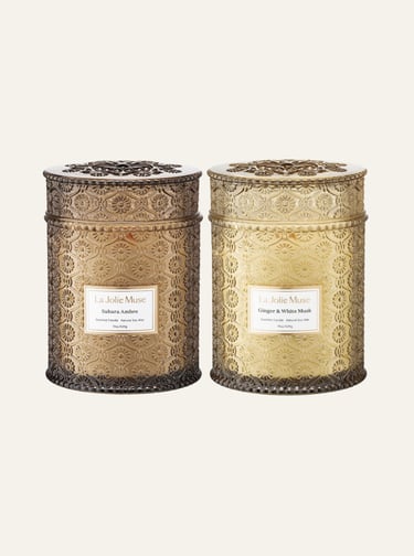 Picture of LA JOLIE MUSE Fall Candles, Sahara Ambre and Ginger & White Musk Scented 