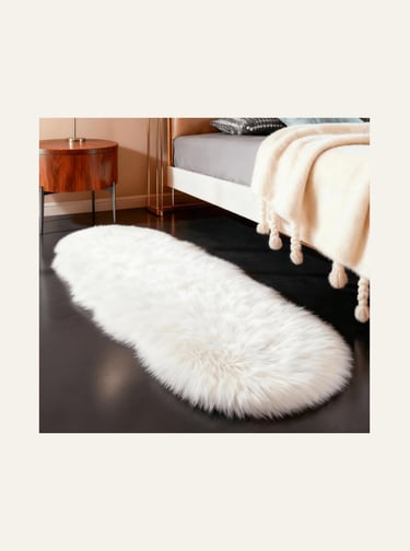 linmopm Faux Fur Rug Sheepskin Shag Fluffy Fuzzy White