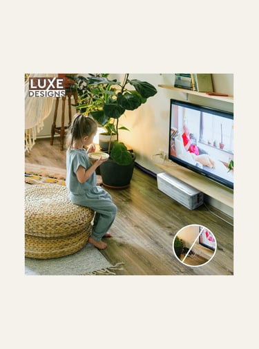 Luxe Design Rustic Cable Management Box & Cord Organizer - White