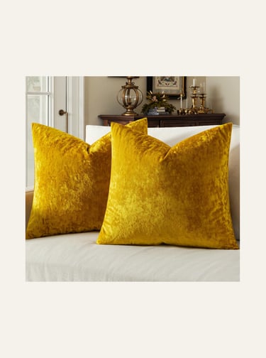 Picture of  Velvet Throw Pillow Covers Set of two in Gold