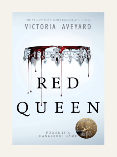 book cover with bleeding crown of the Red Queen Novel