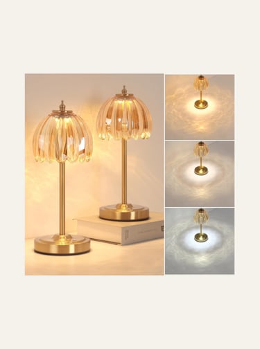 Picture of a Set of two Cordless Table Lamps color Amber