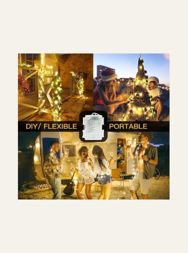 suddus Fairy Lights Battery Operated with Remote, 33ft 100 LED Timer Dimmable 8 light modes Twinkle 