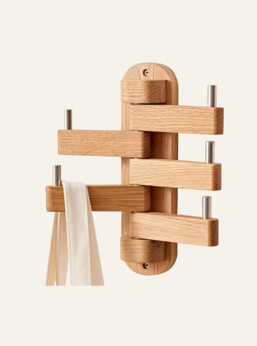 Swivel Coat Rack for Wall Natural 
