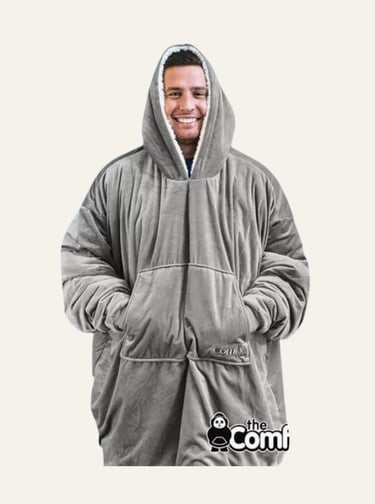 THE COMFY Original Microfleece Hoodie Blanket in Grey