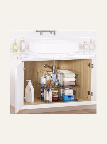 Vtopmart 4 Pack Large Stackable Storage Drawers Clear 