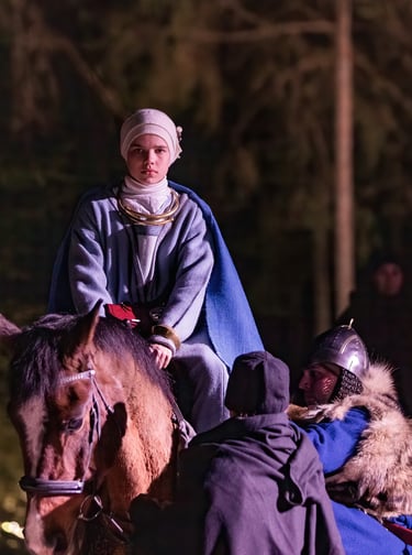 Kunigaikštis Kęstutis ir vaidilutė Birutė prie Birutės kalno Palangoje