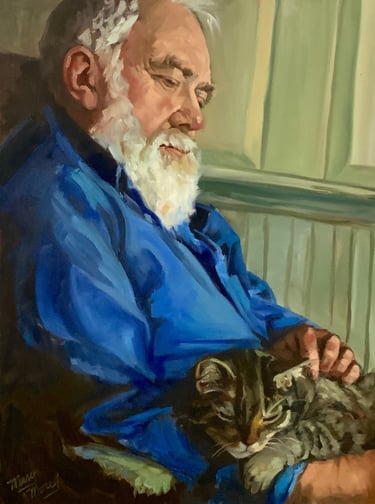 John and Strider - Painting by Mary Morey