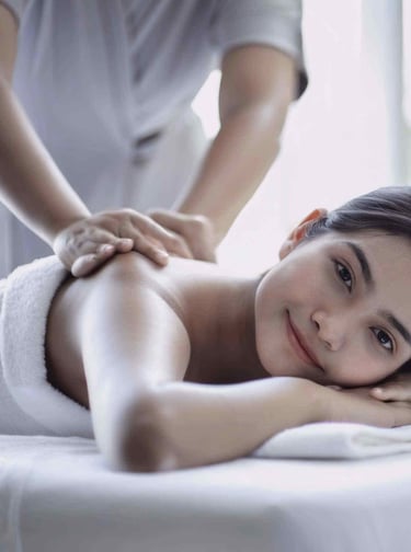 a woman getting a full body polishing treatment