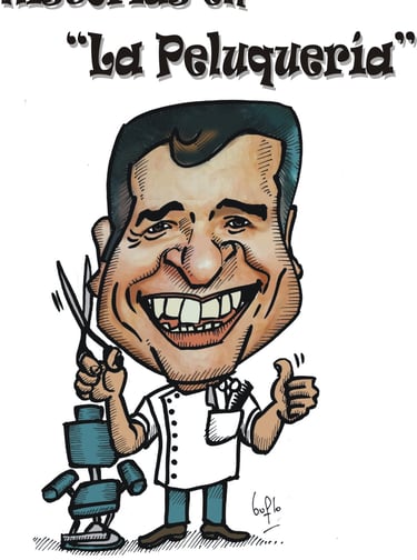 Imagen de Fondo: Tapa del Libro "Historias en La Peluquería" del Escritor Ramón H. Romero
