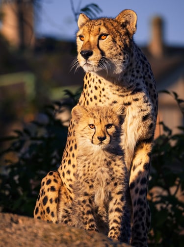 Zolli Basel Fotokurs Bild von Gepard mit Jungem Gepard