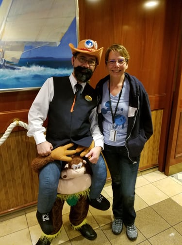 Lady Michelle finds a pirate on a monkey