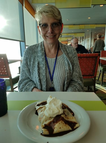 Lady Michelle enjoys a treat at the buffet