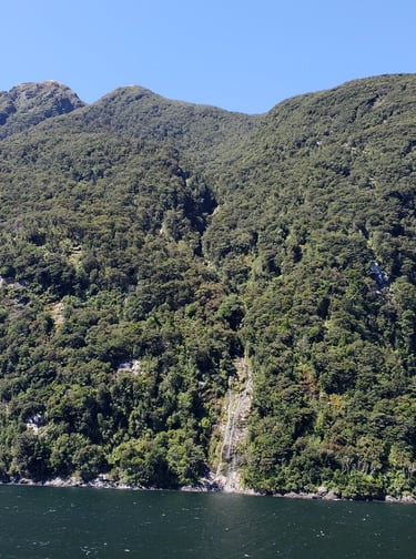 Another beautiful waterfall in the Southern Fjords of New Zealand