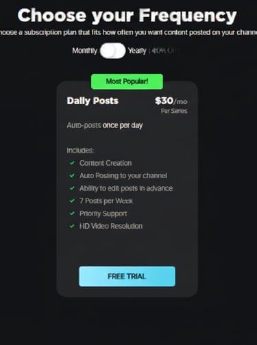Pricing tiers infographic.