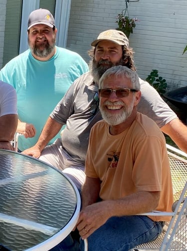 JP with fellow beekeepers 628 Dirtrooster and Mr. Ed