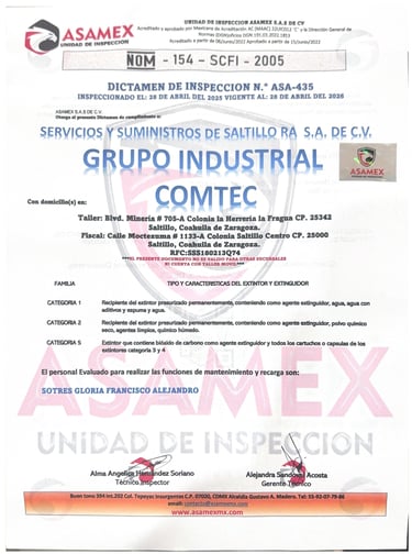 UNIDAD DE IMSPECCION ASAMEX NOM 154 SCFI 2005