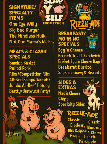 Specialty rotating sides such as nachos or loaded dishes from Marion Ohio BBQ food truck.