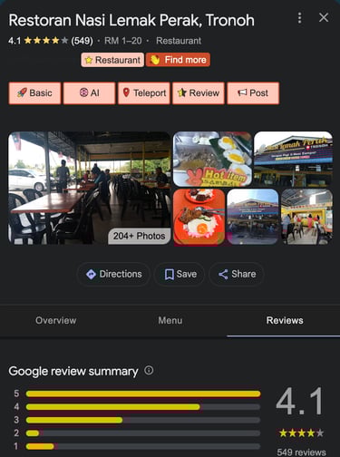 restoran nasi lemak perak tronoh