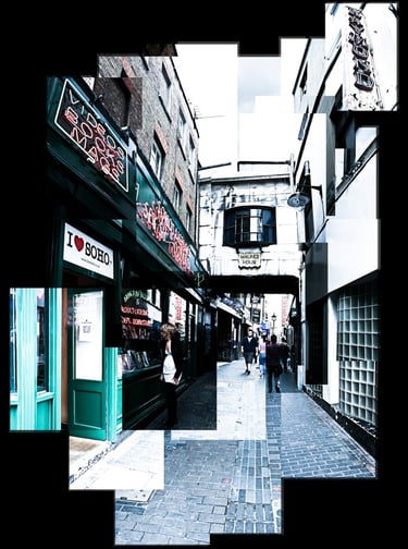A gigantic joiner photo composition of Soho