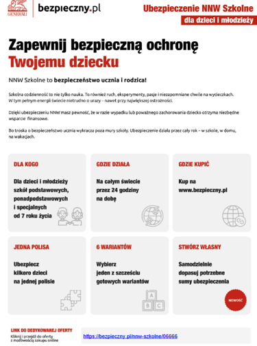 ubezpieczenie nnw szkolnego dla dzieci i młodzieży