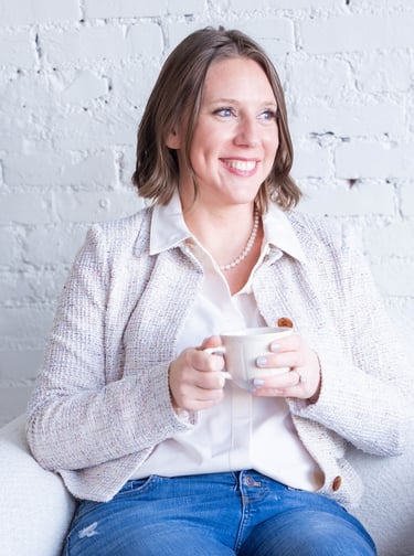 Kelly Crawford drinking coffee