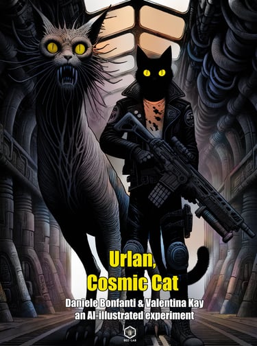 Urlan, Cosmic Cat. An AI-Illustrated Experiment. Comic Book by Daniele Bonfanti and Valentina Kay