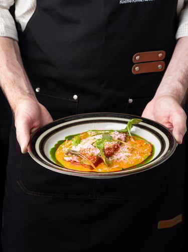 restaurant waiter with a dish