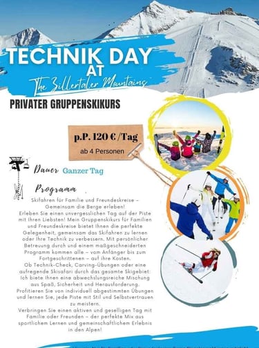 alt= Familien Skikurs mayrhofen, Gruppenskikurs mayrhofen, Skischule Skiguru Flyer