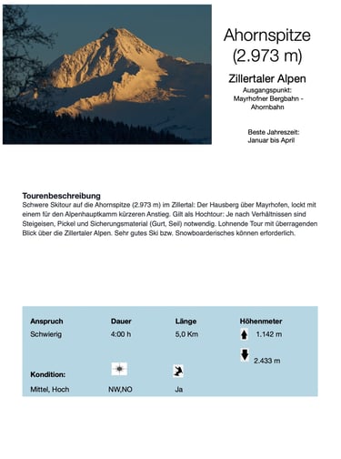 alt= " Mayrhofen, Skitour, Skitourenbeschreibung, Freeride, Hausberg über Mayrhofen, 2973m"