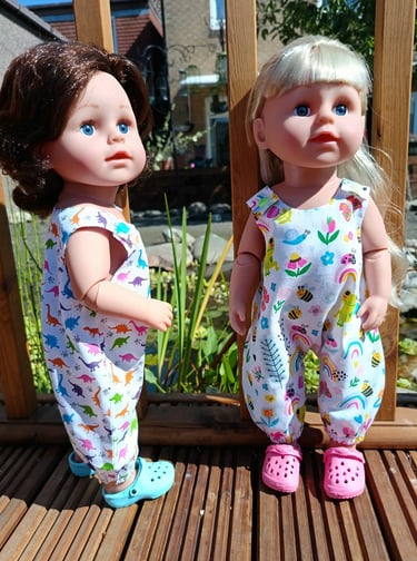Baby Born Big Brother and Big Sister Dolls dressed for summer